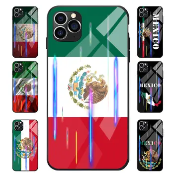 Napenergia Hatás Edzett Üveg iPhone 6 7 8 S XR X Plusz 11 Pro Max-Mexikói Nemzeti Zászló, címer Téma TPU Telefon Esetekben