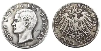 Németország Bajorország 2 Mark 1898 Ezüst Bevonatú Másolás Érmék