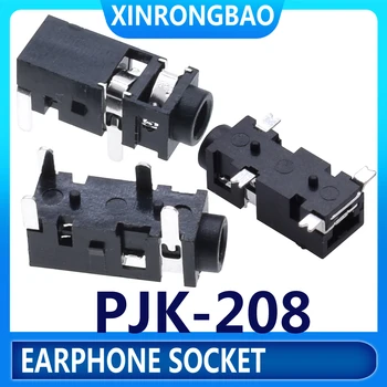 PJ-208 2,5 mm-es fülhallgató csatlakozó 2.5 Telefon jack csatlakozó 4 pin dip Fejhallgató Jack 3 pin-Audio csatlakozó aljzat, Jó minőségű 0.5A30V