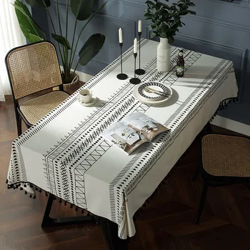 Pamut, Vászon Téglalap alakú Terítő az Asztalon Csipke Vastag Esküvői Asztal Borító Por-bizonyíték terítő Tea Asztal Borító