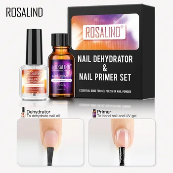 ROSALIND 2 Féle Dehydrator & Alapozó Állítsa a Levegő Fényes nail Art Design LED/UV Lámpa Segítség Gel lengyel tartósabb A Köröm