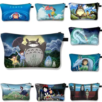 Rajzfilm Totoro / chihiro szellemországban Kozmetikai Táska Tinédzser Lány Smink Esetben a Nők Alkalmi smink tok Aranyos utazási kozmetikai táska