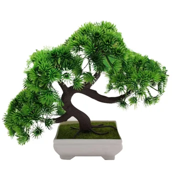 Szimulációs Fenyőfa Cserepes Hamis Bonsai Vendég Üdvözlő Fenyőfa Mesterséges Mini Zöld Növény Home Office Asztali Dekoráció