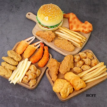 Sült Sült Csirke nugget Szárnyak Alsócomb sült Krumpli Tojás Fanyar Hamburger rák modell hamis szimuláció élelmiszer kellékek