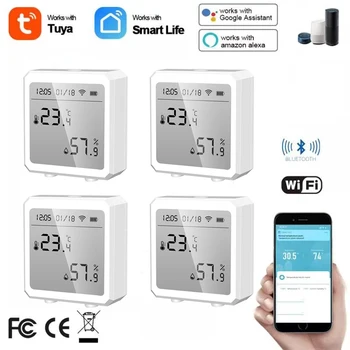 Tuya WIFI Hőmérséklet & Páratartalom Érzékelő Bluetooth-kompatibilis, Smart Home SmartLife Távirányító Display Alexa, a Google