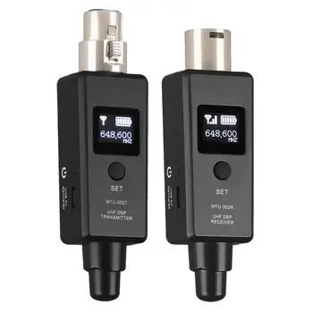 UHF XLR Mikrofon Vezeték nélküli Adó-Vevő Beépített Újratölthető Akkumulátor Kapcsolat Gitár hangátviteli Rendszer FORRÓ