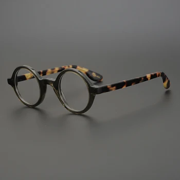 Vintage-Acetát Szemüveg Keret Férfiak Kerek Optikai Receptet Rövidlátás Szemüveg, Férfi, Női Luxus Márka Tervezője Szemüveg Keret