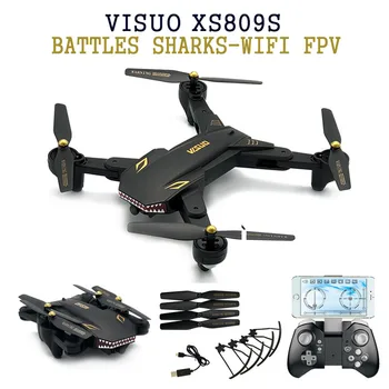 Visuo XS816 Csaták Cápák Wifi Fpv Széles Látószögű Kamera Összecsukható Rc Drón Quadcopter Vs Visuo XS809S XS812 Sg106 906 M69 M70