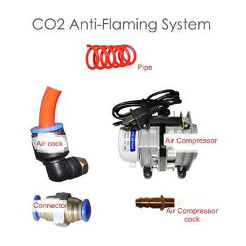 ly CO2-lézer antiflaming rendszer készlet anti-lángoló a levegő szivattyú, kompresszor cnc forgácsoló gravírozás gép