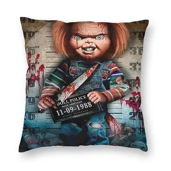 Ördög Chucky Baba Párna Borító Nyomtatása Childs Play Horror Film Emelet párnahuzat Nappali Egyéni Pillowcover Dekoráció