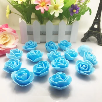 Új 10 DB/Zsák Kék PE Hab Rózsa Virág Fejét, Kézzel készített DIY Esküvői lakberendezési Multi-Mesterséges Rózsa Virág 15 Szín