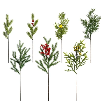 Új Karácsonyi Dekoráció Tűlevelek Piros Gyümölcs Haza Étkező Asztal Virágkötészet Dekoráció Karácsonyi Piros Gyümölcs Hamis Növények