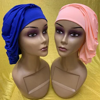 Új Muszlim fejdísz turbán, sapka, női pamut belső hijabs motorháztető arab wrap fejét hidzsáb underscarf caps Iszlám 12db/csomag