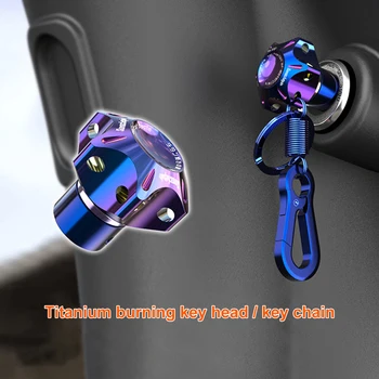 Új Általános Égett Titán Kulcs Fejét Verseny Hatszögletű Alumínium Kulcstartó Motorkerékpár Tartozékok Kulcstartó Autó Kulcsok